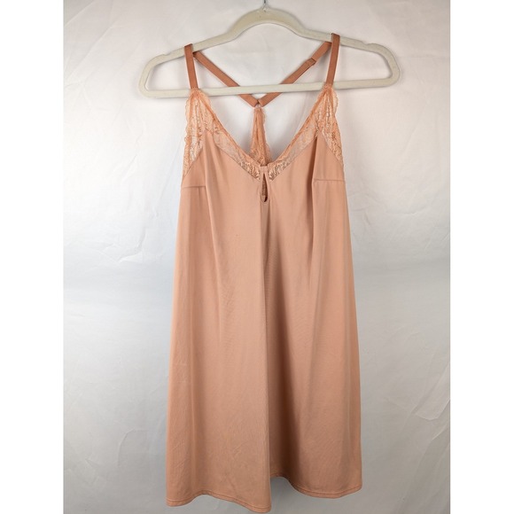The Unbranded Brand Other - Peach Lace Trim Cami Slip Dress Racerback Adjustable Fairy Dainty Coquette YqK